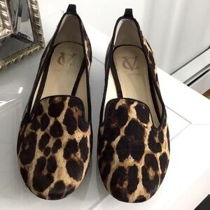 Vero Cuoio Calf Hair Leopard Print Heeled Womens Flat Shoes